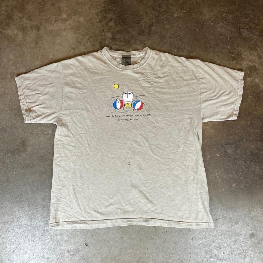 Vintage 90s St. John Beach T-Shirt Men's Size XL